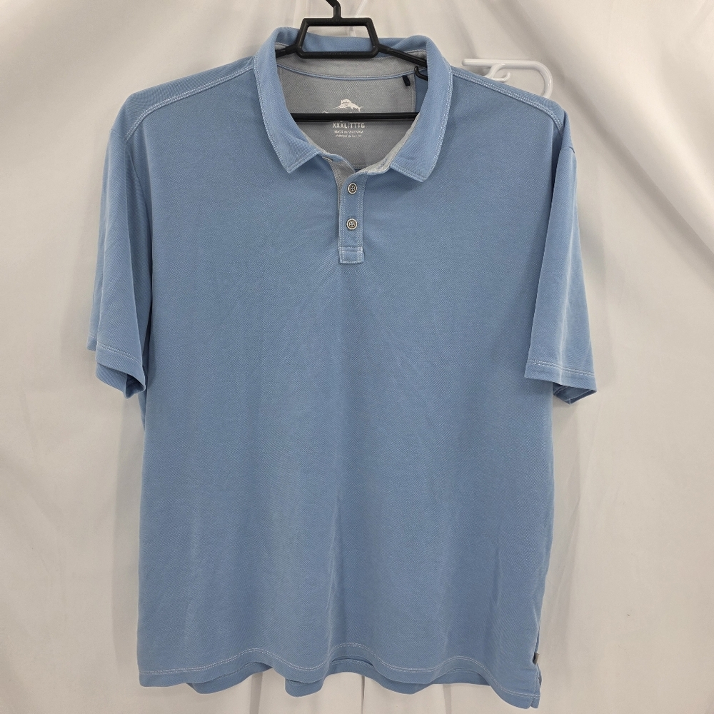 Tommy Bahama Men's Emfielder Short Sleeve Polo Shirt Light Blue Size 3XL Tencel. - Picture 2 of 8